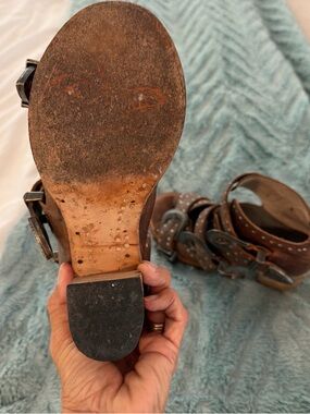 freebird Brown Studded Leather Ankle Boots